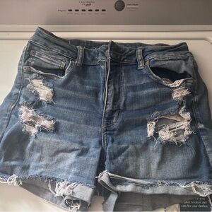 American Eagle Outfitters Distressed Blue Denim Jean Shorts